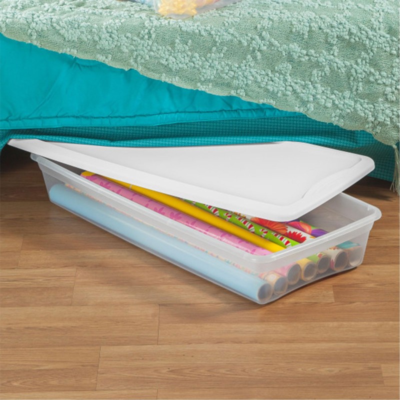 Sterilite 12-Pack 41 Quart Storage Box, Stackable Clear Plastic Bins