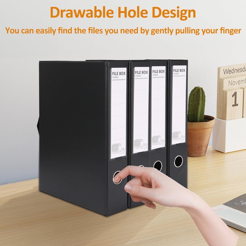 HUA JIE A4 Storage File Boxes Plastic Archives Cases with
