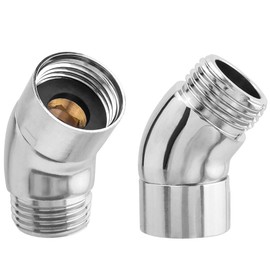 Yakamoz 135 Degree Shower Elbow Adapter, Adjustable Solid Brass Angle Shower Arm Angle Adapter G1/2 Male to Female Shower Arm Extension for Handheld Shower