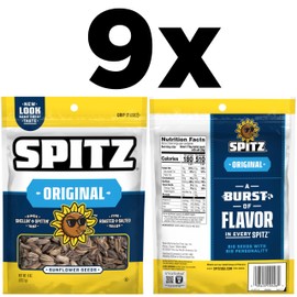 Spitz Sunflower Seeds, Salted, 6 Ounce (Pack of 9)