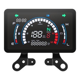 MAIMEIMI Motorcycle Speedometer Cluster Mechanical Digital Speedometer for Motor with LCD Screen Motorcycle Speedo Meter Dashboard with MPH, Tach, Odo, Oil Level, Time, 5 Gear, Volt