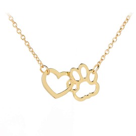 Paw Print Necklace for Women Girls Dog Cat Pet Footprints Choker Necklace Jewelry for Birthday Christmas Gifts Gold