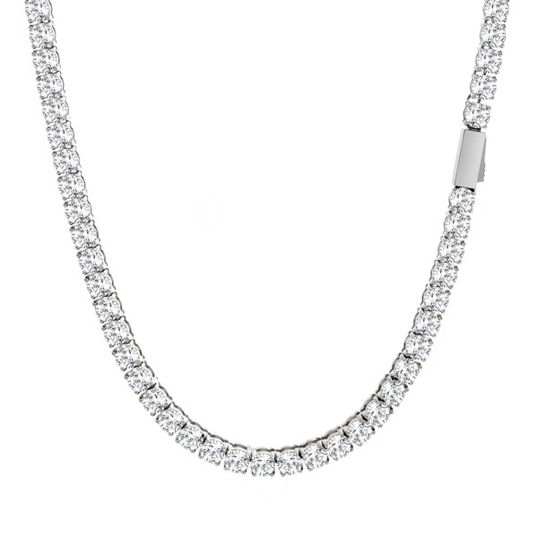 SDA Iced Out Diamond Tennis Chain Necklace Round 5A Cubic