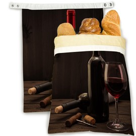 SINENRY Wine Wood Cork Bread Bags for Homemade Bread, 2 Pack Reusable Beeswax Storage Bag, Linen Bags for Sourdough and Fresh, Keeps Fresh, Gifts for Bakers