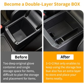 TTCR-II Compatible with Car Centre Console Storage Box Volkswagen Tiguan 2018-2023 and VW Taos 2022-2023 Centre Console Organiser Armrest Volkswagen Armrests Storage Box