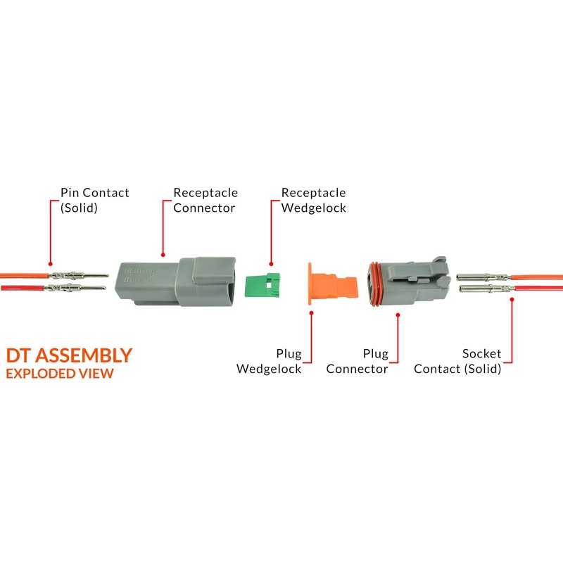 Deutsch 4-Pin Connector Kit with Housing, Pins & Seals Crimp