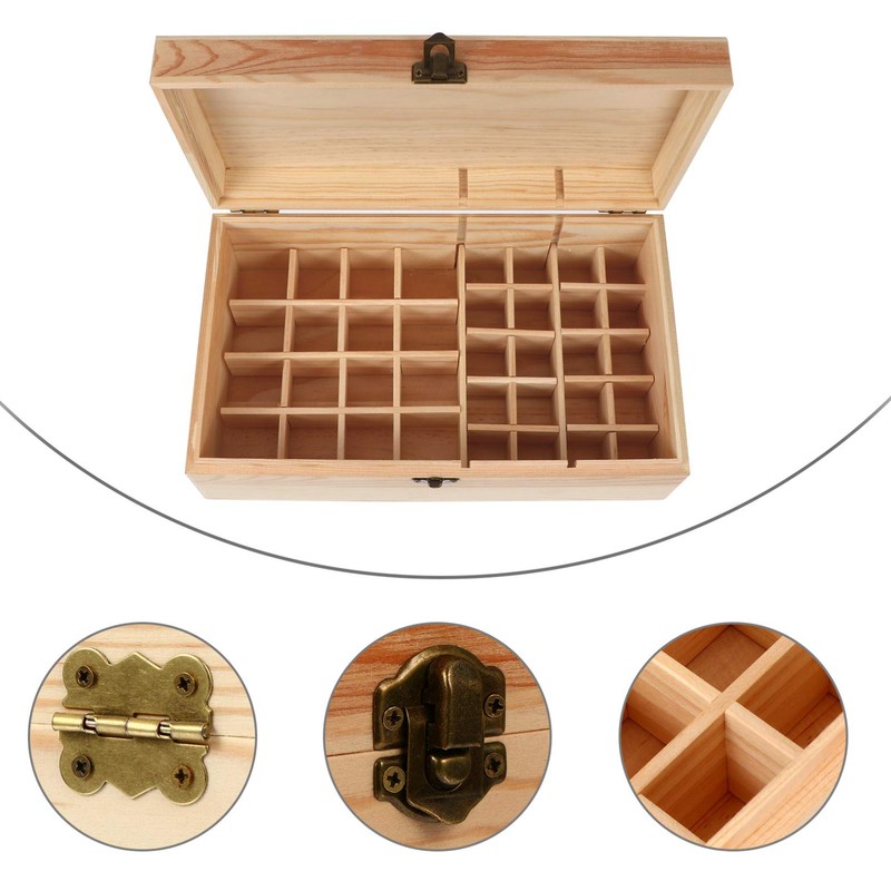 EXCEART EXCEART 36 Slots Wooden Essential Oils Storage Box Essential