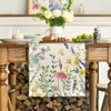 Artoid Mode Daisy Eucalyptus Lavender Floral Leaves Summer Table Runner,