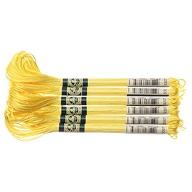 DMC DMC1008F #S307 Satin Thread Embroidery Thread 6 Bundles #25 8m Yellow