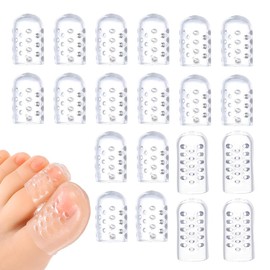 NOPKESV 20 Stück Zehenschutz Zehenschoner Atmungsaktive Zehenkappe für Blasen, Hühneraugen, Zehennägel Verlust, Reibung Schmerzlinderung (Kleiner Zeh und Großer Zeh)