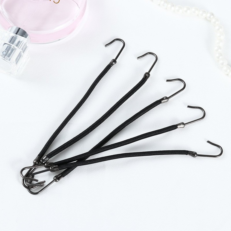 Frcolor Black Hair Hook Ponytail Holder with Hooks Hook Hair