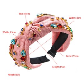 Radiate Elegance with Pearl Embellished Headbands for Women - Fashion Women Pearl Rhinestone Jeweled Knotted Headband for Girls Fashion Cute Wide Headband