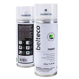BELTECO Primer Spray Paint | Base for all substrates | Water based & Odorless | Eco-Friendly & Vegan | Weather & UV-Resistant | Fast Drying with High Coverage | For Indoor/Outdoor