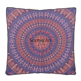 Large Floor Pillow,Throw Cushion Cover Oversized Mandala Seating Dorm Living Room Decor, Dog Cat Bed Ottoman Yoga Meditation Indoor Outdoor Pouf (Multi)