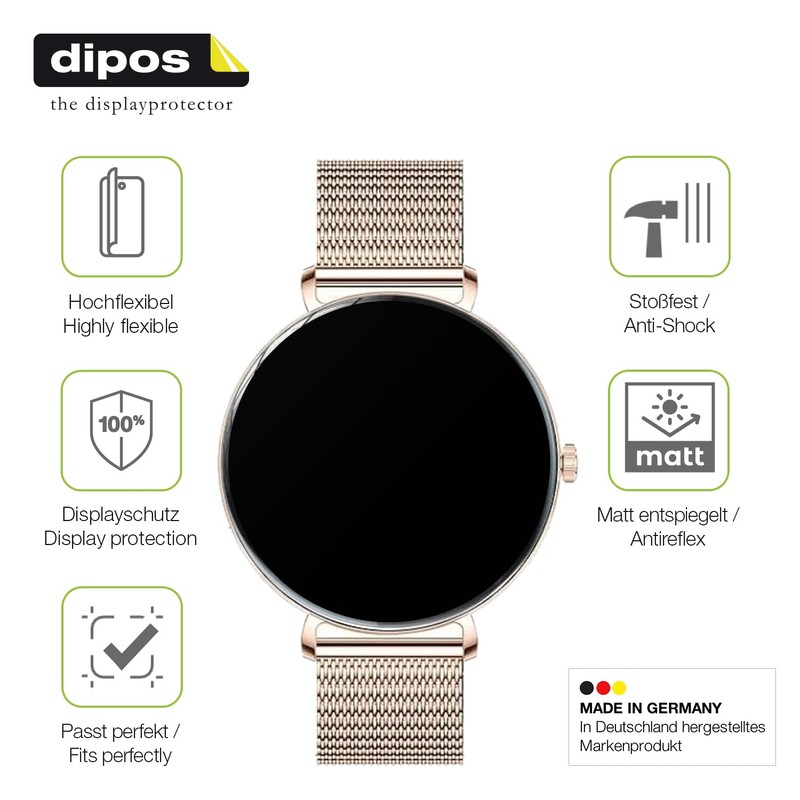 dipos FLEX 2x Matte Screen Protectors for LIGE SP-FV17-A-DE, Anti-Reflective,