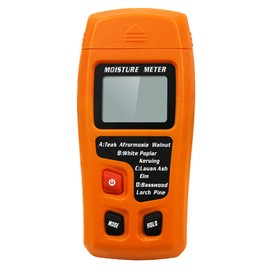 Digital Wood Moisture Meter Wood Humidity Tester Hygrometer Timber Damp Detector Large LCD Display (Orange)