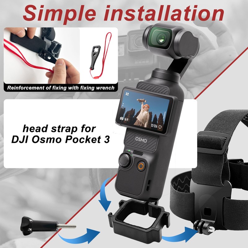 Pocket 3 Head Strap Mount, Hat headband Mount Compatible with