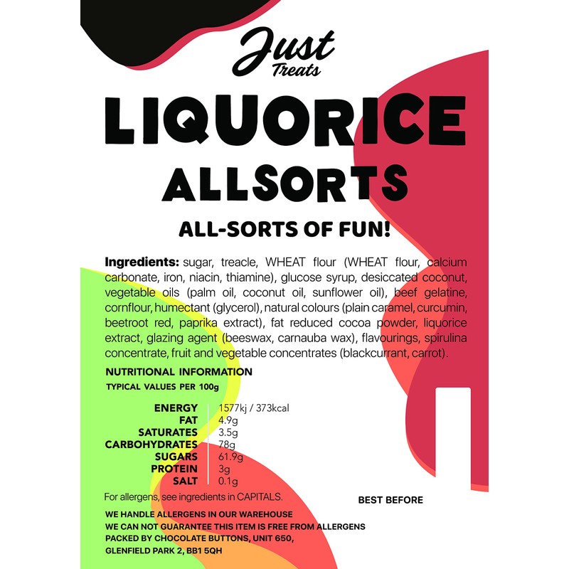 Just Treats Liquorice Allsorts (500g Share Bag)