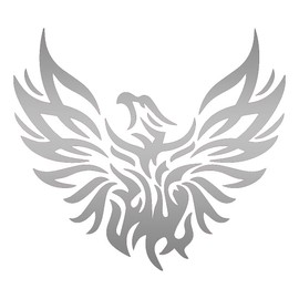 NBFU Phoenix Tribal Geometry Art 1 (Metallic Silver) (Set Of 2) Premium Waterproof Vinyl Decal Stickers For Laptop Phone Accessory Helmet Car Window Bumper Mug Tuber Cup Door Wall Decoration