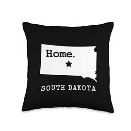 State of South Dakota Merch Souvenir & Gifts Co. South Dakota Home The Mount Rushmore State Souvenir Gift Throw Pillow, 16x16, Multicolor