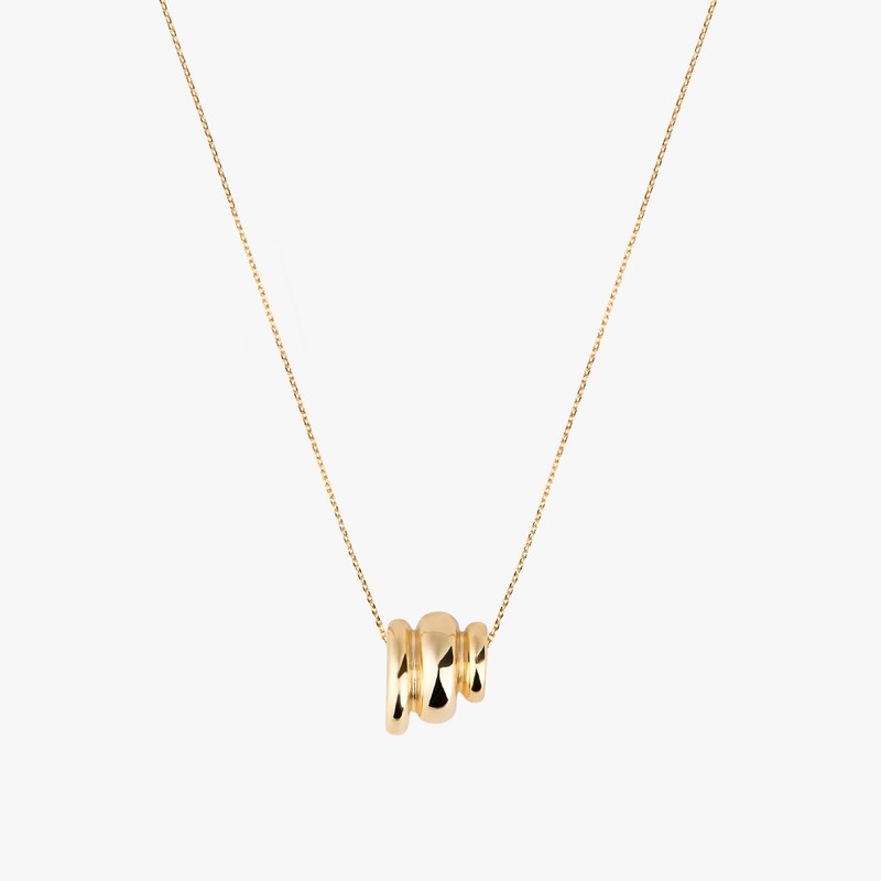 Gold&Deer 14KGP Sculpt Pendant Necklace White Gold / 골드앤디어 14KGP