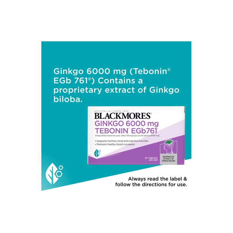 Blackmores Gingko 6000mg 30 Tablets