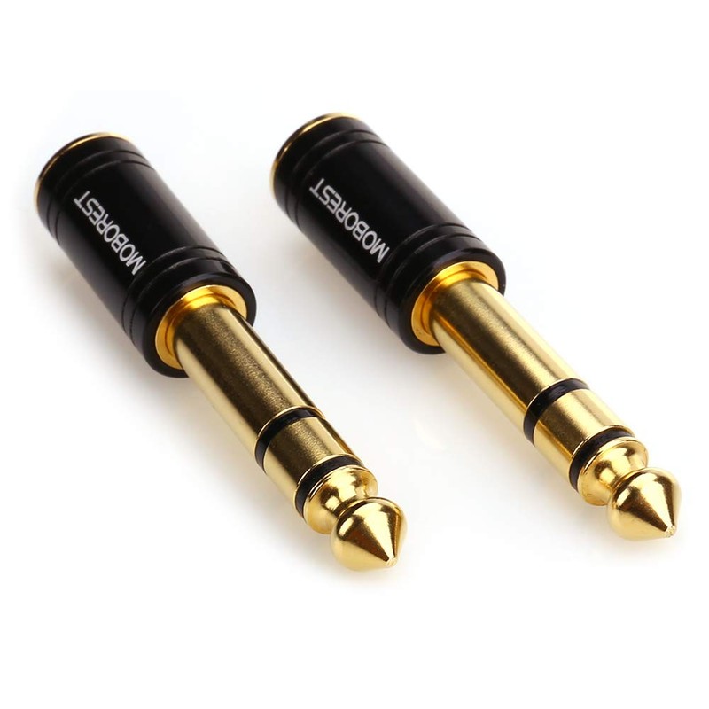 MOBOREST 1/4" (6.35mm) Plug/1/8" (3.5mm) Jack Stereo Adapter (6.35 Male