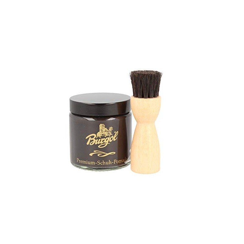 Shoe Care Set with Shoe Pomade Dark Brown and Jar