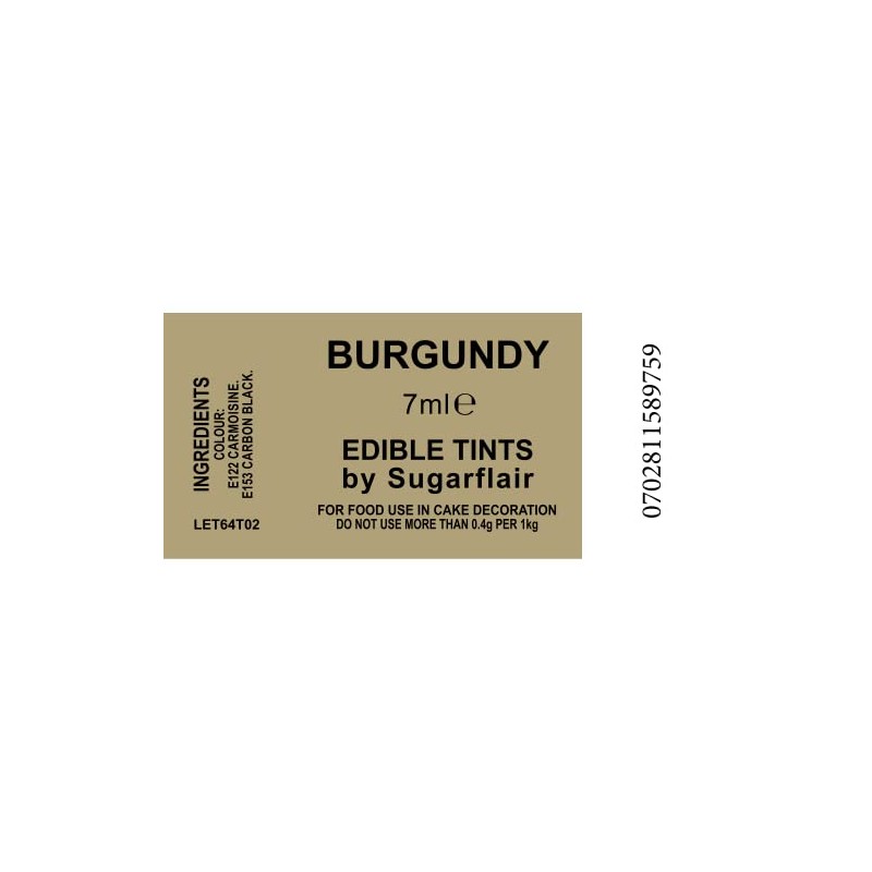 Sugarcraft Sugarflair Colour Blossom Tint Powder Dust Burgundy 7ml