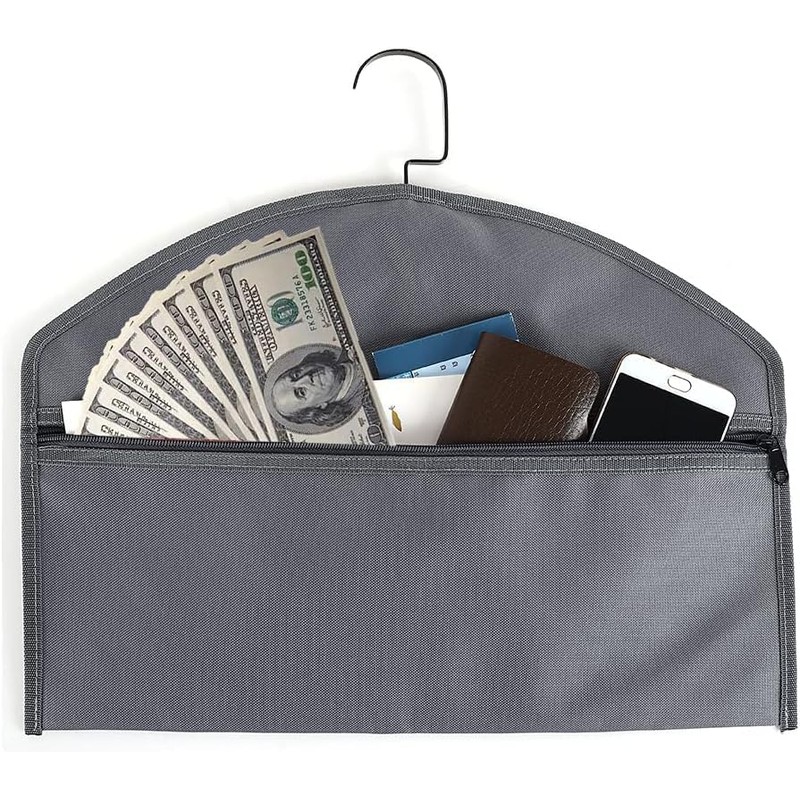 Hanger Diversion Safe, Hidden Pocket Safe, Fits Under Hanging Clothes