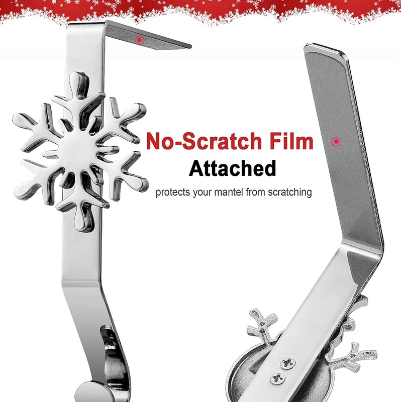 KAHEIGN 5Pcs Christmas Stocking Holders, 5 Styles Snowflake Reindeer Snowman