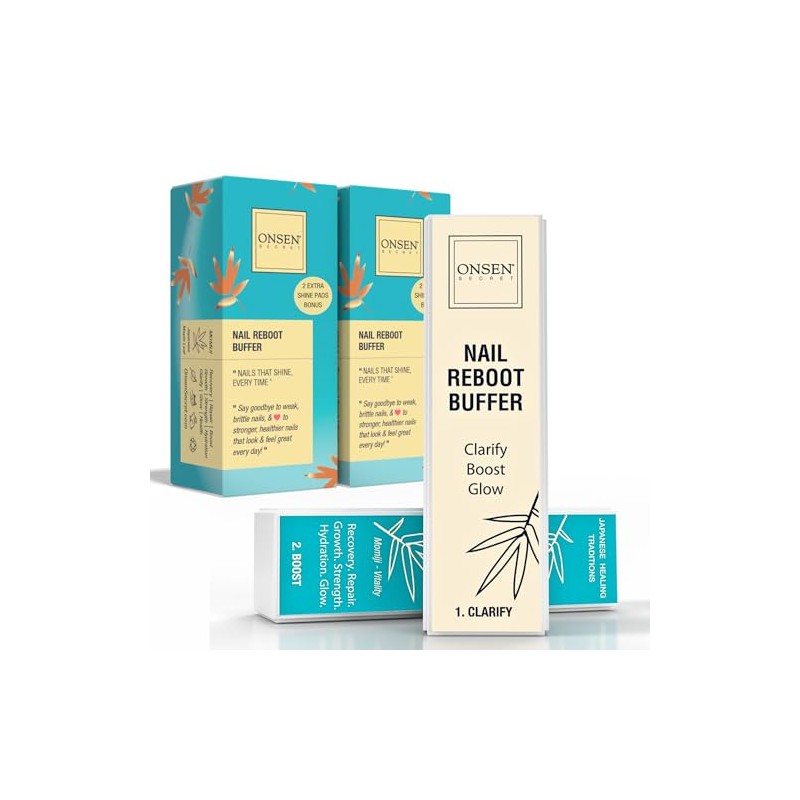 Onsen Secret 4-Way Nail Buffer Block for Healthy Natural Shine