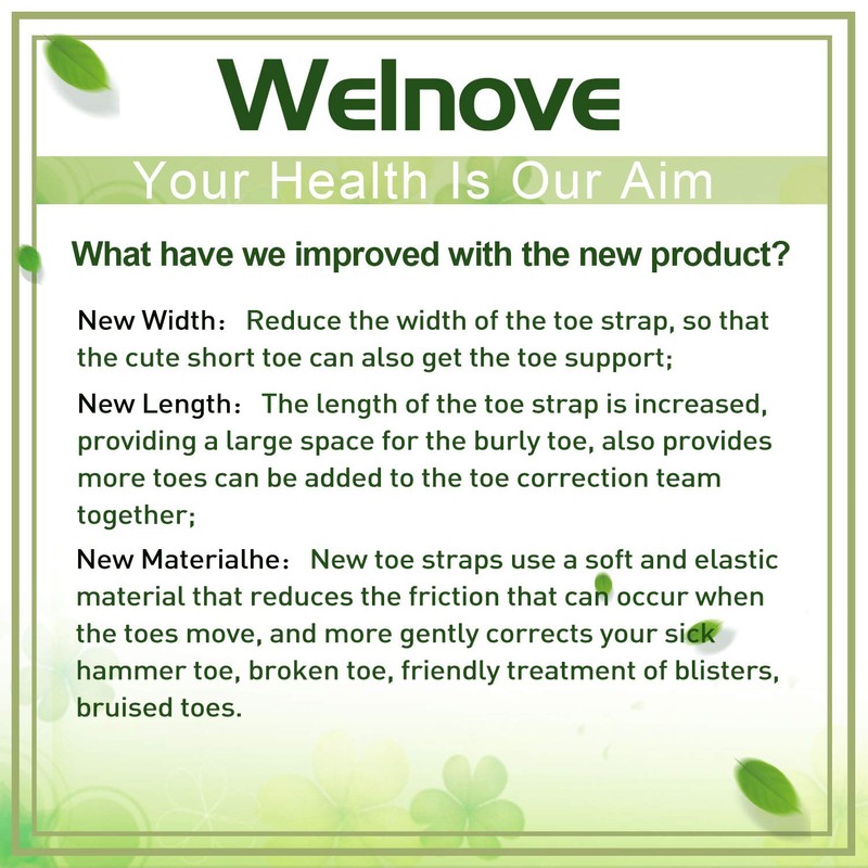 Welnove Broken Toe Splint Elasticity Corrector Braces - Set of