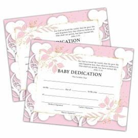Baptism Certificates, Baptism Certificates for Church, Baby Dedication Certificates, Pink Certificates for Baptism Supplies for Baby Boy Girl, Certificates of Recognition dd17