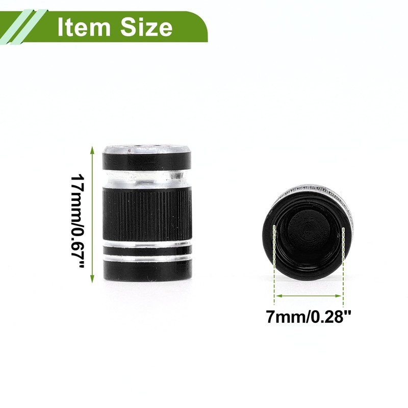 HOPESPANNER Tire Valve Stem Caps Dustproof Black Tyre Valve Dust