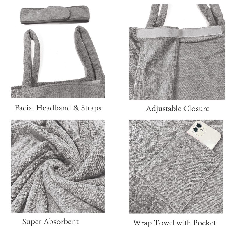 Verve Jelly Women Wrap Towel Robe Spa Bathrobe Set Adjustable