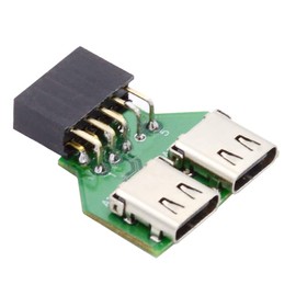 NFHK Dual Ports USB 3.1 Type C USB-C Female to USB 2.0 Motherboard 9pin 10pin Header Adapter PCBA 480Mbps