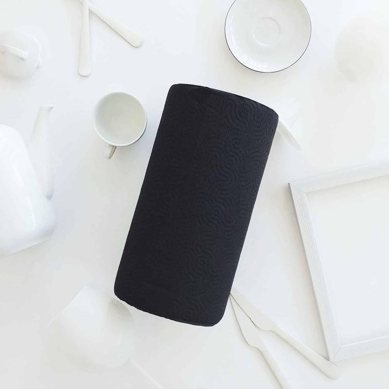 Renova Black Paper Towel Jumbo Roll Set - 3 Rolls,