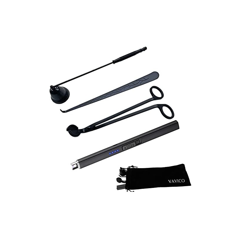 VAVICO Candle Wick Trimmer Cutter Snuffer Arc Lighter Set Candle