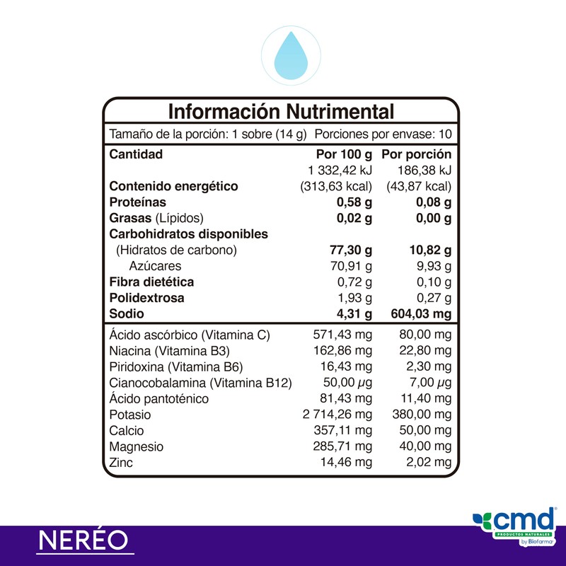 CMD - NERÉO - Electrolitos en Polvo con Vitamina C,
