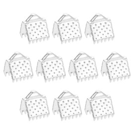 sourcing map 280Pcs Ribbon Crimp Clamp Ends, 6mm Bookmark Pinch Crimp Ends, Cord Ends Fasteners Clasp Crimp Ends for DIY Bracelet Necklace Jewelry Making, Silver