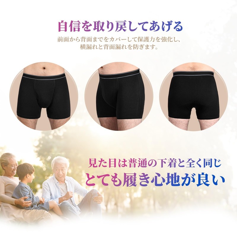 TIICHOO Men’s Pants, Men’s Leak Proof Boxer, Open Front, Cotton,