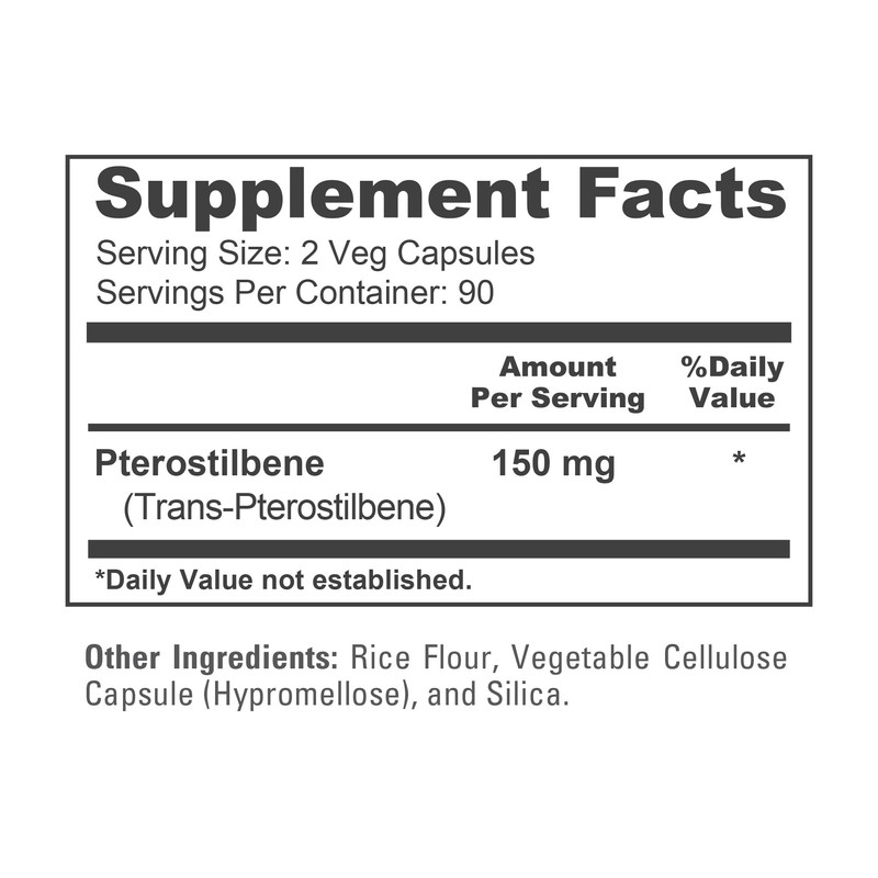 NusaPure Pterostilbene 150mg 180 Veggie Caps (Non-GMO, Vegan)