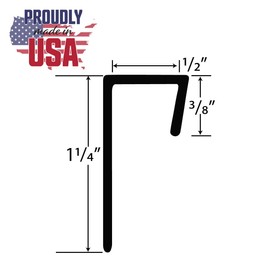 Outwater Plastic J Channel Fits Material 1/2 Inch Thick Brown Styrene Cap Moulding 8 Foot Length Pro Pack (Pack of 5, 40 Feet Total)