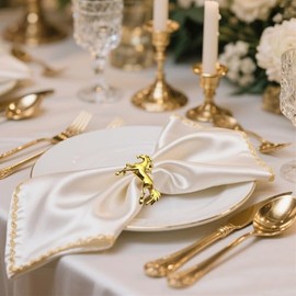 Servilleteros de caballos, 12 unidades, bonitos servilleteros de animales, hebillas de metal para boda, cumpleaños, fiesta, victoria, banquete, Navidad, decoración de mesa, accesorios
