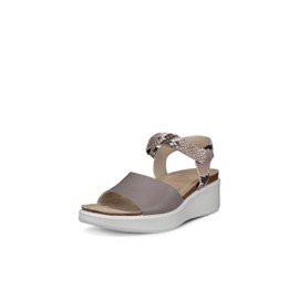 ECCO Women's Flowt Cork Sandal, Moonrock/Python, 8-8.5