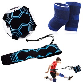 YanBous Solo Football Training Aid, Kick Trainer with Adjustable Waist Belt, Comes with Knee Pads, Football Training Accessories, Gift for Boys and Adults