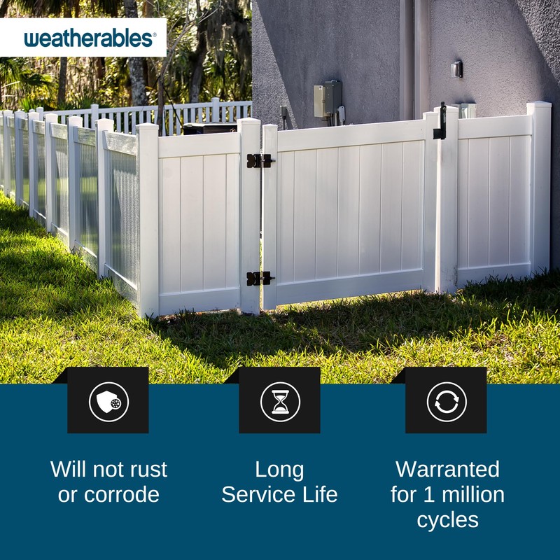 Weatherables Trident 10-inch Top-Pull Child Safety Pool Gate Latch –