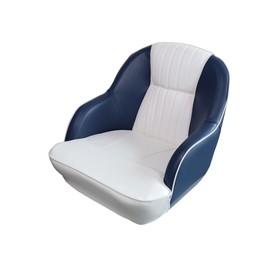 Vancus Captain Bucket Boat Seats,Premium Sport Filp Up Boat Chair with Bolster-86575 (White & Blue-B)
