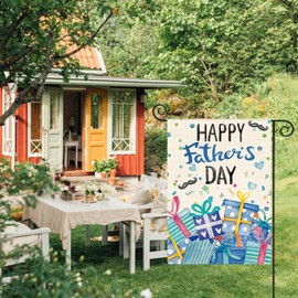 AVOIN colorlife Happy Father's Day Gift Garden Flag 12x18 Inch Double Sided Outside, Gratitude Sweet Love Yard Outdoor Decoration